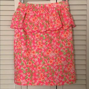 ✨ Lilly Pulitzer Thyme Peplum Skirt - Fiesta Pink